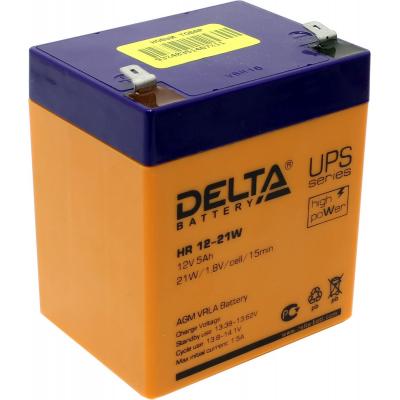 Аккумулятор для ИБП Delta Battery HR-W, 107х70х90 мм (ВхШхГ),  Необслуживаемый свинцово-кислотный,  12V/5 Ач, цвет: оранжевый, (HR 12-21W)