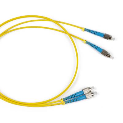 Комм. шнур оптический Hyperline, Duplex FC/FC (UPC), OS2 9/125, LSZH, 3м, Ø 2мм, синий хвостовик, цвет: жёлтый
