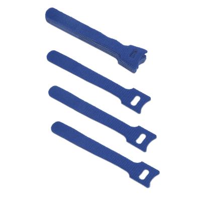 Стяжка кабельная на липучке Cabeus, открывающаяся, 14 мм Ш, 125 мм Д, 10 шт, материал: полиамид, цвет: синий