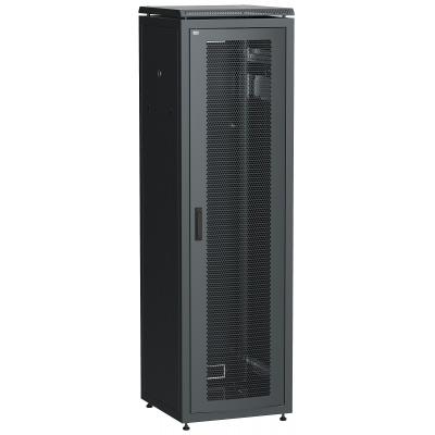 Шкаф серверный напольный ITK LINEA N, IP20, 38U, 1870х600х800 мм (ВхШхГ), дверь: перфорация, боковая панель: сплошная съемная, разборный, цвет: чёрный