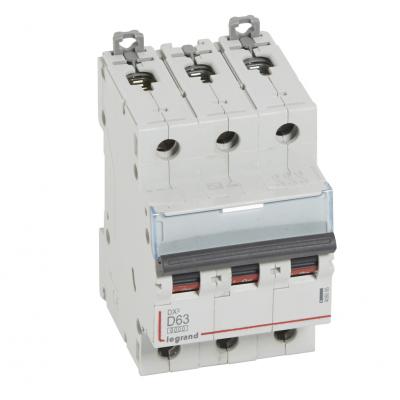 Автоматический выключатель Legrand DX3, 3 модуль, D класс, 3P, 63А, 10кА, (LEG.408095)