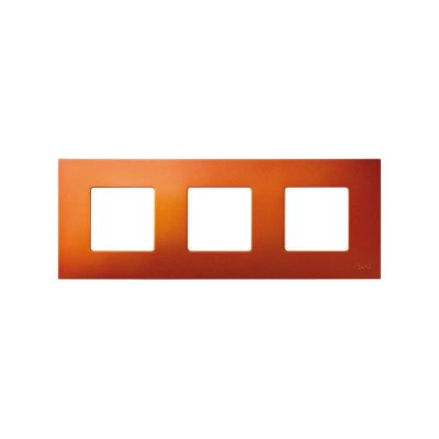 Рамка Simon Simon 27 Play, 3 поста, 86х236 мм (ВхШ), плоская, универсальный, цвет: оранжевый (2700637-082)