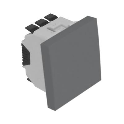 Перекрестный выключатель Efapel QUADRO 45, одноклавишный, без подсветки, 10А, 45х45 мм (ВхШ), цвет: алюминий, 2 модуля (45051 SAL)