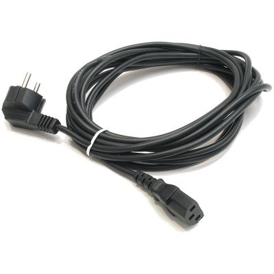 Шнур для блока питания Cabeus, IEC 320 C13, вилка Schuko, 5 м, 10А, цвет: чёрный