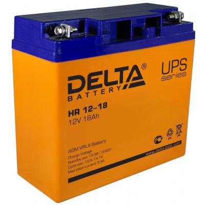 Аккумулятор для ИБП Delta Battery HR, 167х77х181 мм (ВхШхГ),  Необслуживаемый свинцово-кислотный,  12V/18 Ач, цвет: оранжевый, (HR 12-18)