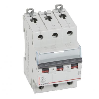 Автоматический выключатель Legrand DX3, 3 модуль, D класс, 3P, 16А, 10кА, (LEG.408089)
