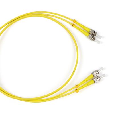 Комм. шнур оптический Hyperline, Duplex ST/ST (UPC), OS2 9/125, LSZH, 3м, Ø 2мм, синий хвостовик, цвет: жёлтый