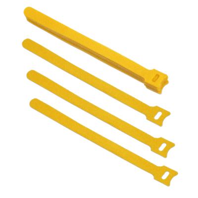 Стяжка кабельная на липучке Cabeus, открывающаяся, 14 мм Ш, 210 мм Д, 10 шт, материал: полиамид, цвет: жёлтый