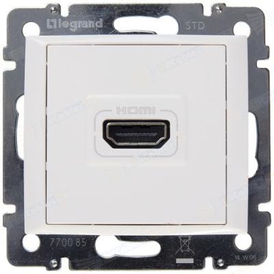 Розетка информационная Legrand Valena, HDMI, внутренняя, 51х58 мм (ВхШ), цвет: белый, экран 5е (770085)