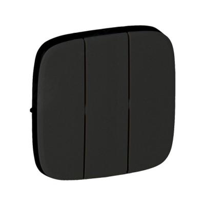Лицевая панель для выключателя Legrand Valena Allure, 3, 58х51 мм (ВхШ), цвет: чёрный, (LEG.755038)