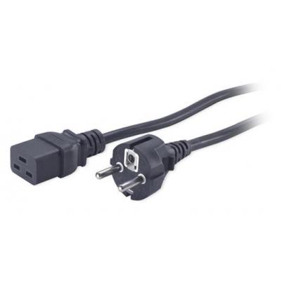Шнур для блока питания Hyperline, IEC 60320 С19, вилка Schuko, 1.8 м, 16А, цвет: чёрный
