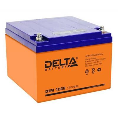 Аккумулятор для ИБП Delta Battery DTM, 125х175х166 мм (ВхШхГ),  Необслуживаемый свинцово-кислотный,  12V/26 Ач, цвет: оранжевый, (DTM 1226)