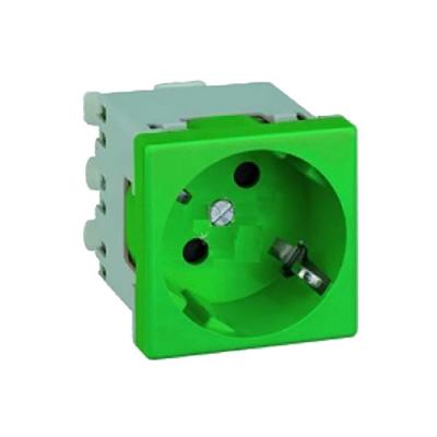Розетка электрическая Efapel QUADRO 45, 2к+З, 16А, 45x45, 45 град., цвет: зелёный, винтовое подключение