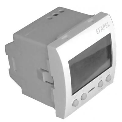 Цифровой таймер Efapel QUADRO 45, без подсветки, 2 модуля, 45х45 мм (ВхШ), цвет: белый матовый (45041 SBM)