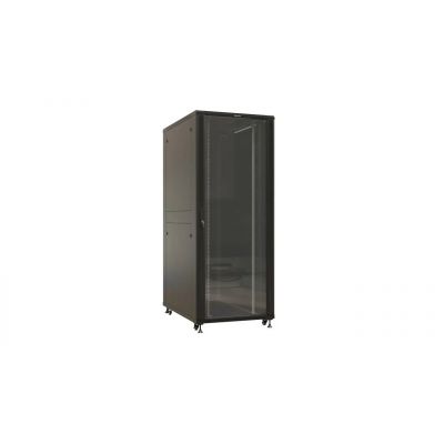Шкаф телекоммуникационный напольный Hyperline TTBR, IP20, 42U, 2055х800х800 мм (ВхШхГ), дверь: стекло, задняя: металл, разборный, цвет: чёрный