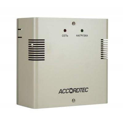 Блок питания AccordTec, металл, цвет: серый, ББП-20, для ОПС, СКУД, видео, (AT-02334)