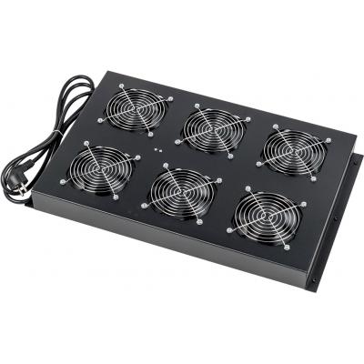 Вентиляторный модуль Lanmaster DC, собранный, 1070 мм Г, вентиляторов: 6, для шкафов DC, цвет: чёрный