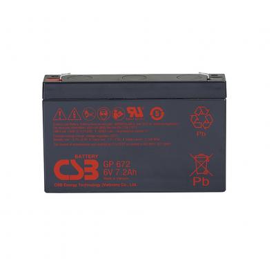 Аккумулятор для ИБП CSB Battery GP, 94,5х34х151 мм (ВхШхГ),  необслуживаемый свинцово-кислотный,  6V/7,2 Ач, (GP 672)