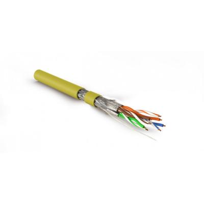 Кабель витая пара Hyperline SFTP4-C7-S23-IN-LSZH, LSZH (нг(A)-HF), S/FTP, кат. 7, проводник Ø 0,56мм, 500м, тип прокладки: внутри зданий, цвет: жёлтый