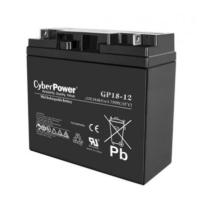 Аккумулятор для ИБП CyberPower, 150х100х200 мм (ВхШхГ),  необслуживаемый свинцово-кислотный,  12V/18 Ач, цвет: чёрный, (GP18-12)