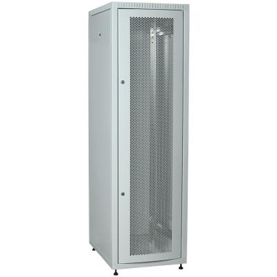 Шкаф серверный напольный ITK LINEA E, IP20, 42U, 2000х600х800 мм (ВхШхГ), дверь: перфорация, боковая панель: сплошная съемная, разборный, цвет: серый