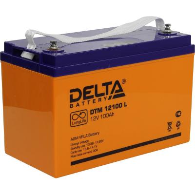 Аккумулятор для ИБП Delta Battery DTM L, 220х171х330 мм (ВхШхГ),  Необслуживаемый свинцово-кислотный,  12V/100 Ач, цвет: оранжевый, (DTM 12100 L)
