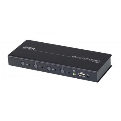 Переключатель KVM Aten, портов: 4, 25х80,6х200 мм (ВхШхГ), USB, цвет: чёрный
