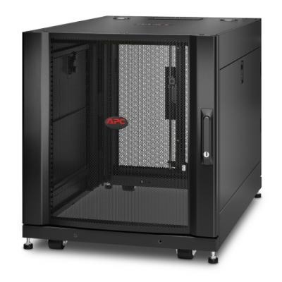 Шкаф серверный напольный APC NetShelter SX, IP20, 12U, 658х600х1070 мм (ВхШхГ), дверь: перфорация, боковая панель: сплошная съемная, разборный, цвет: 