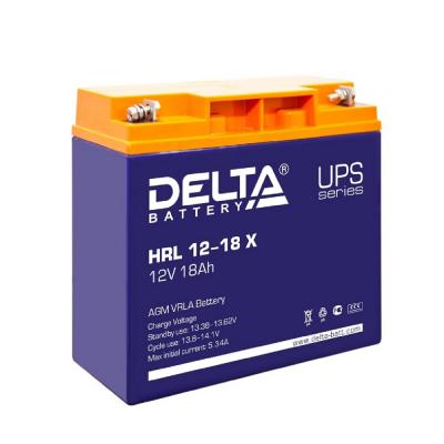 Аккумулятор для ИБП Delta Battery HRL-X, 167х77х151 мм (ВхШхГ),  необслуживаемый свинцово-кислотный,  12V/18 Ач, цвет: синий, (HRL 12-18 X)