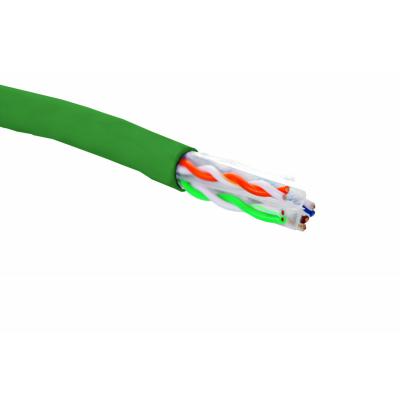 Кабель витая пара Eurolan, нг(А)-HF, U/UTP, кат. 6, проводник Ø 0,56мм, 305м, коробка, тип прокладки: внутри зданий, цвет: зелёный