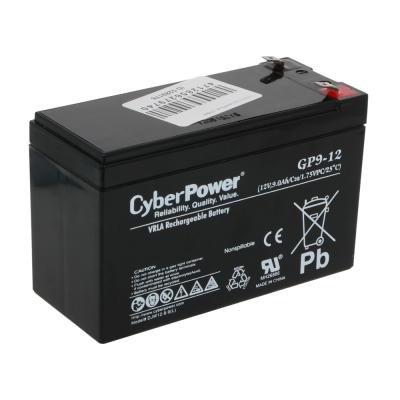 Аккумулятор для ИБП CyberPower, 80х60х150 мм (ВхШхГ),  Необслуживаемый свинцово-кислотный,  12V/9 Ач, цвет: чёрный, (GP9-12)