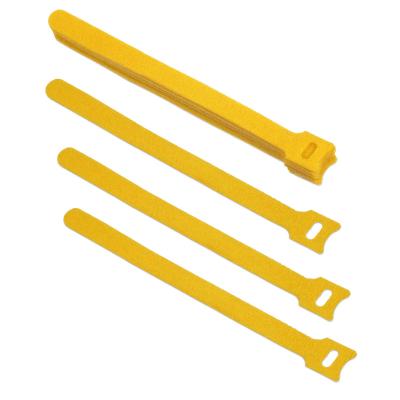 Стяжка кабельная на липучке Cabeus, открывающаяся, 14 мм Ш, 180 мм Д, 10 шт, материал: полиамид, цвет: жёлтый