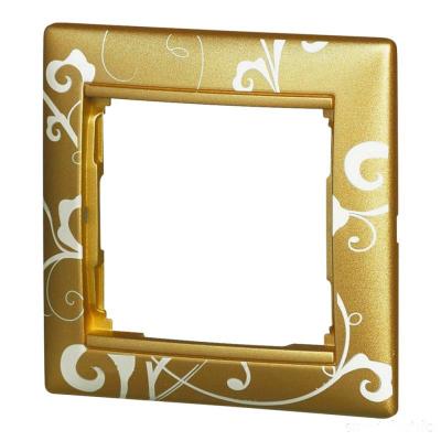 Рамка Legrand Valena, 1 пост, 58х51 мм (ВхШ), плоская, горизонтальная, цвет: золото барокко (LEG.770020)