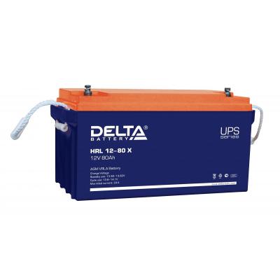 Аккумулятор для ИБП Delta Battery HRL-X, 179х167х350 мм (ВхШхГ),  необслуживаемый свинцово-кислотный,  12V/80 Ач, цвет: синий, (HRL 12-80 X)
