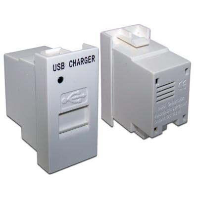 Розетка информационная Lanmaster, USB, 22,5х45 мм (ВхШ), цвет: белый, с выключателем (LAN-EZ45x22-1xUSB-WH)