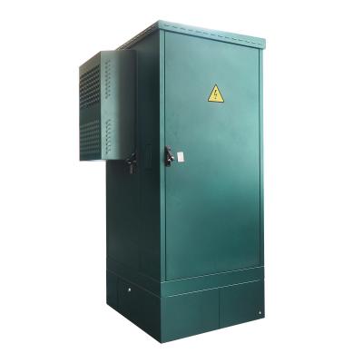 Шкаф уличный всепогодный укомплектованный напольный ЦМО ШТВ-2-Т1-MC1, IP54, 12U, 700х1000х600 мм (ВхШхГ), дверь: металл, цвет: зелёный мох, (ШТВ-2-12.