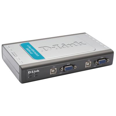 Переключатель KVM D-Link, портов: 4 х HDB-15, 30,5х105х178 мм (ВхШхГ), USB
