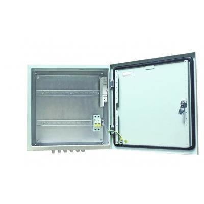Шкаф уличный всепогодный укомплектованный настенный OSNOVO, IP66, корпус: металл, 400х400х210 мм (ВхШхГ), цвет: серый