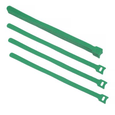 Стяжка кабельная на липучке Cabeus, открывающаяся, 14 мм Ш, 310 мм Д, 10 шт, материал: полиамид, цвет: зелёный