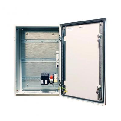Шкаф уличный всепогодный укомплектованный настенный OSNOVO, IP66, корпус: металл, 600х400х210 мм (ВхШхГ), цвет: серый