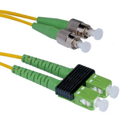 Комм. шнур оптический Hyperline, Duplex ST/SC (APC), OS2 9/125, LSZH, 5м, Ø 2мм, зелёный хвостовик, цвет: жёлтый