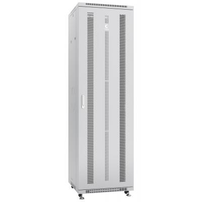 Шкаф серверный напольный Cabeus, IP20, 42U, 2055х600х1000 мм (ВхШхГ), дверь: перфорация, разборный, цвет: серый