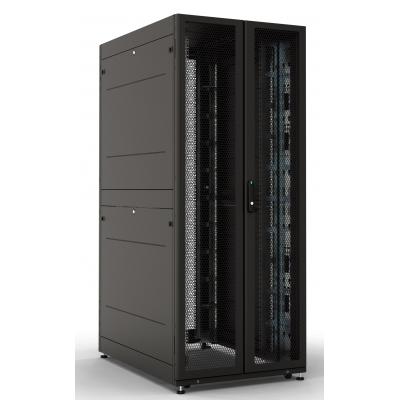 Шкаф серверный напольный ЦМО ШТК-С Проф, 48U, 2215х800х1000 мм (ВхШхГ), дверь: перфорация, боковая панель: сплошная, 2 части, сварной, цвет: чёрный