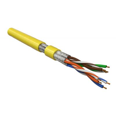 Кабель витая пара Hyperline UFTP4-C6-P26-IN-LSZH, LSZH (нг(A)-HF), U/FTP, кат. 6, проводник Ø 0,48мм, 500м, тип прокладки: внутри зданий, цвет: жёлтый