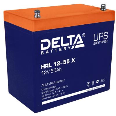 Аккумулятор для ИБП Delta Battery HRL-X, 213х138х229 мм (ВхШхГ),  необслуживаемый свинцово-кислотный,  12V/55 Ач, цвет: синий, (HRL 12-55 X)