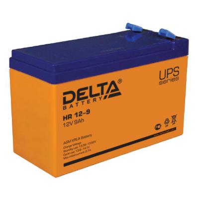 Аккумулятор для ИБП Delta Battery HR, 100х65х151 мм (ВхШхГ),  Необслуживаемый свинцово-кислотный,  12V/9 Ач, цвет: оранжевый, (HR 12-9)