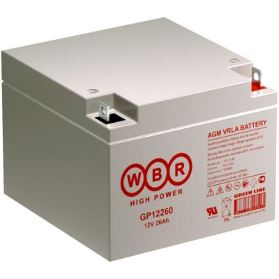 Аккумулятор для ИБП WBR GP, 125х175х166 мм (ВхШхГ),  необслуживаемый свинцово-кислотный,  12V/26 Ач, (GP12260 WBR)