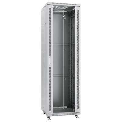 Шкаф телекоммуникационный напольный Cabeus, IP20, 42U, 2055х600х800 мм (ВхШхГ), дверь: стекло, разборный, цвет: серый