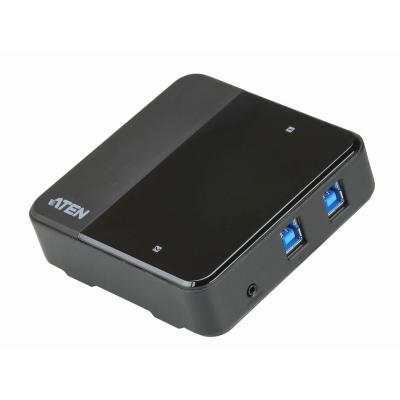 Переключатель KVM Aten, портов: 2, 27х93х93 мм (ВхШхГ), USB, цвет: чёрный