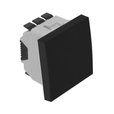 Перекрестный выключатель Efapel QUADRO 45, одноклавишный, без подсветки, 10А, 45х45 мм (ВхШ), цвет: чёрный матовый, 2 модуля (45051 SPM)